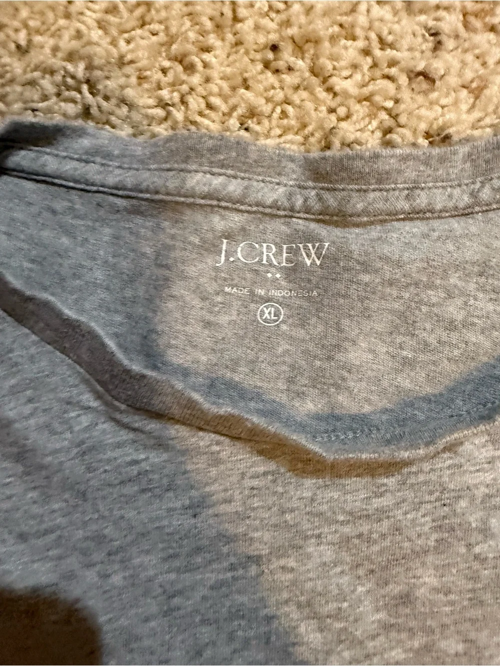 J. Crew Gray Short-Sleeve Tee with Red Heart 'Beer' Graphic